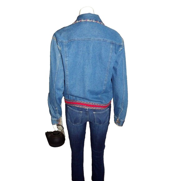 Don't Mess with Texas Denim Jacket Embroidered Jean Coat Embellished Size Medium - Picture 3 of 11